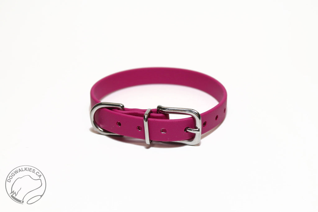 Raspberry Pink Biothane Small Dog Collar - 1/2" (12mm) wide
