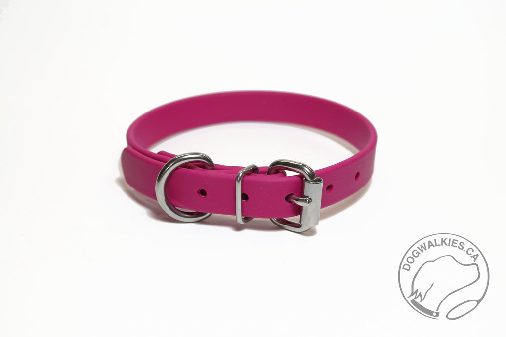 Raspberry Biothane Dog Collar - 3/4" (20mm) wide