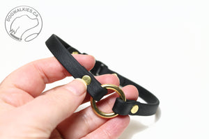 Thinner O-ring Dog Collar with Breakaway Buckle - Genuine Biothane Vegan Leather - 12mm (1/2") width - O Ring Collar