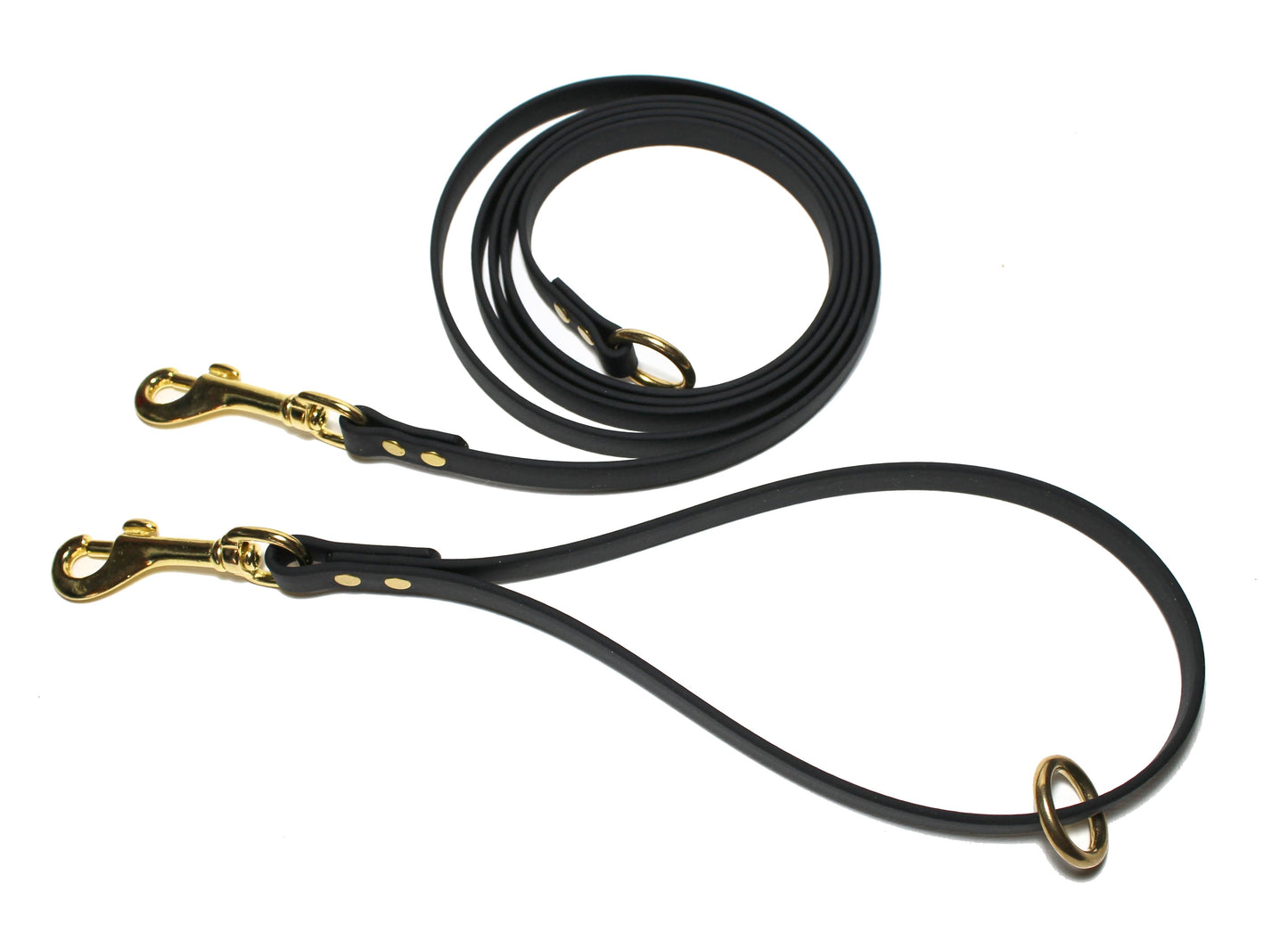 Two Section Leash, Handle with Drag Line - Biothane Dog Leash 12mm (1/2") wide
