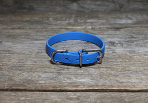 Caribbean Blue Biothane Small Dog Collar - 1/2" (12mm) wide