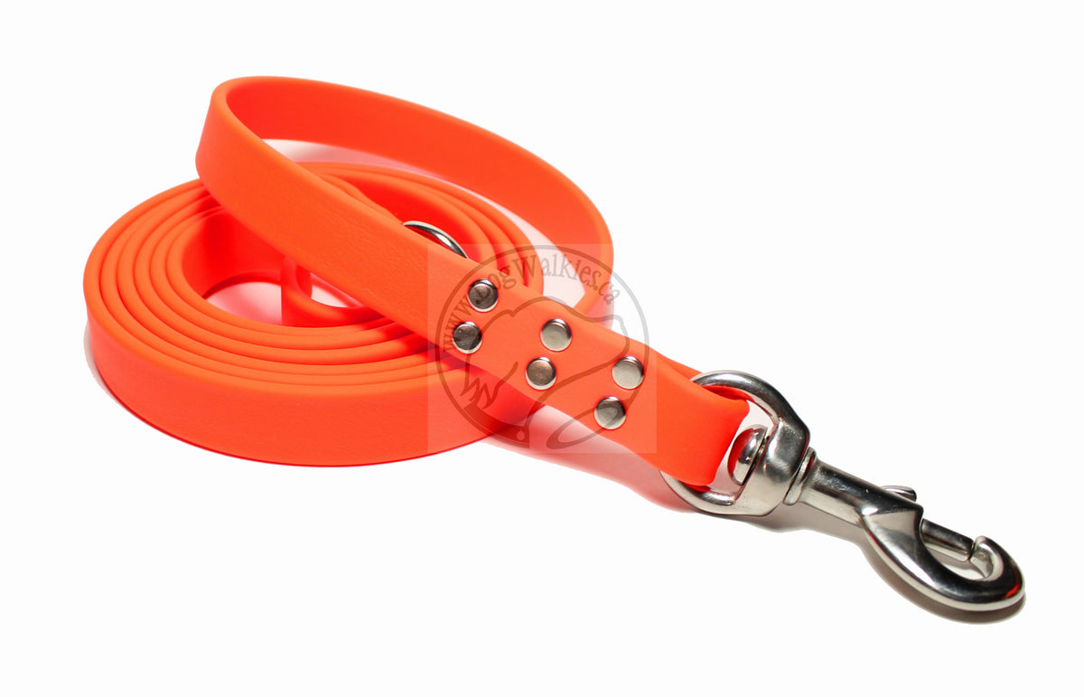 Neon Blaze Orange Biothane Large Dog Leash