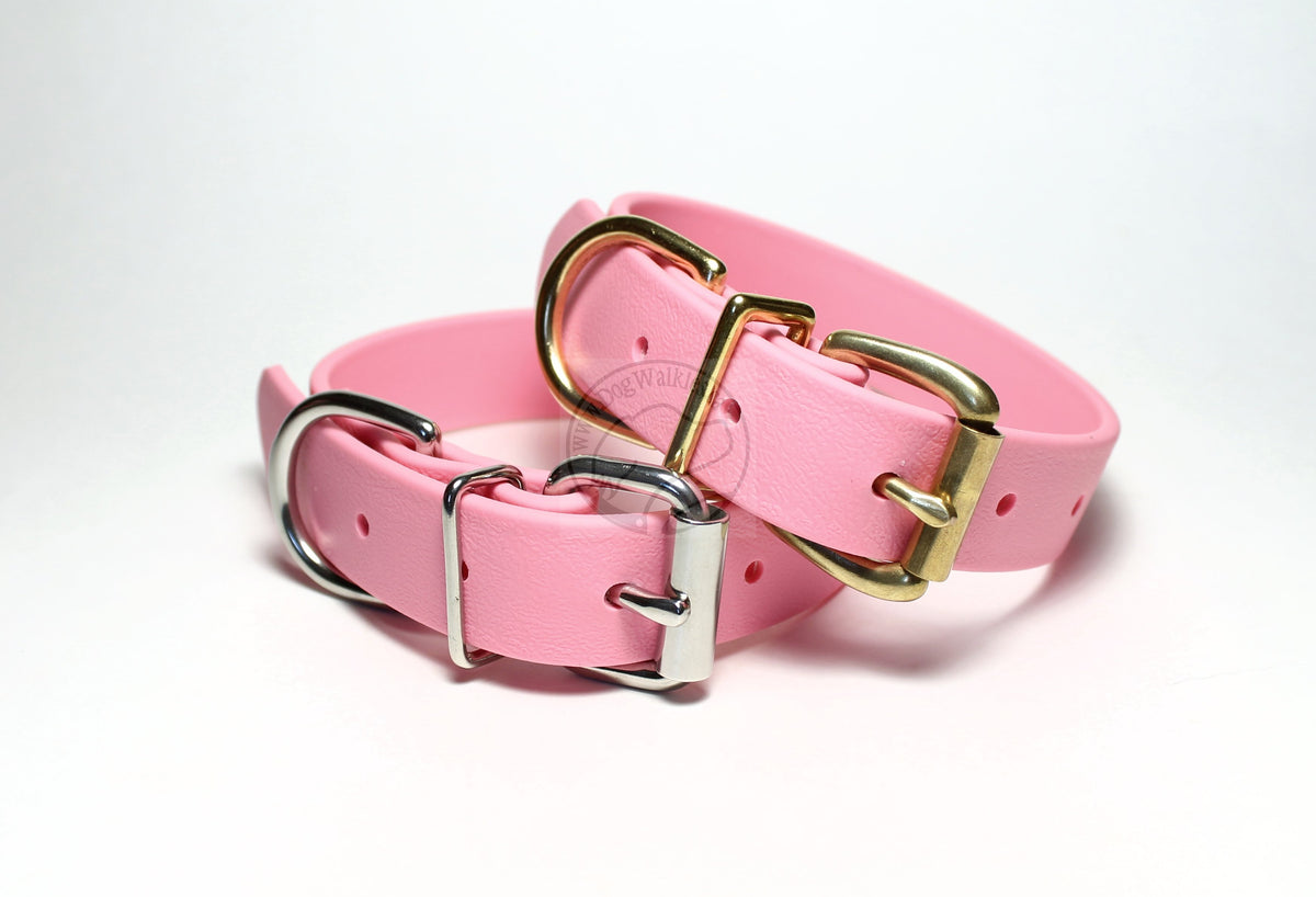 Bubblegum Pink Biothane Dog Collar - 1 inch (25mm) wide – Dog Walkies.ca