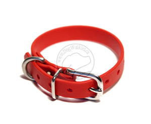 Poppy Red Biothane Small Dog Collar - 1/2" (12mm) wide