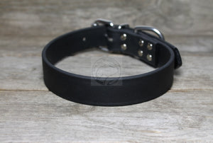 Jet Black Biothane Dog Collar - 1 inch (25mm) wide