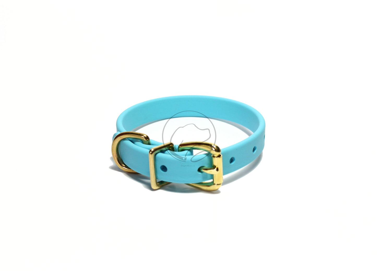 Frozen Blue Biothane Dog Collar - 5/8"(16mm) wide