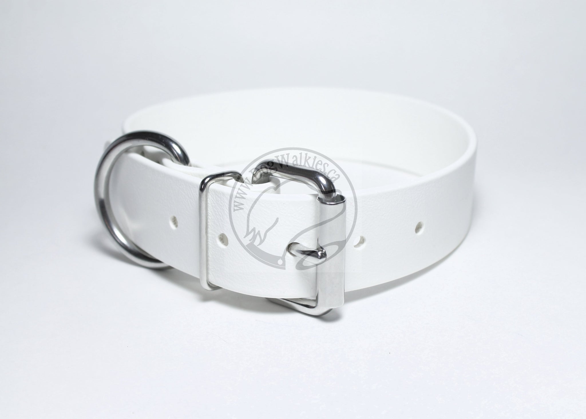 Snow White Biothane Dog Collar - Extra Wide - 1.5 inch (38mm) wide