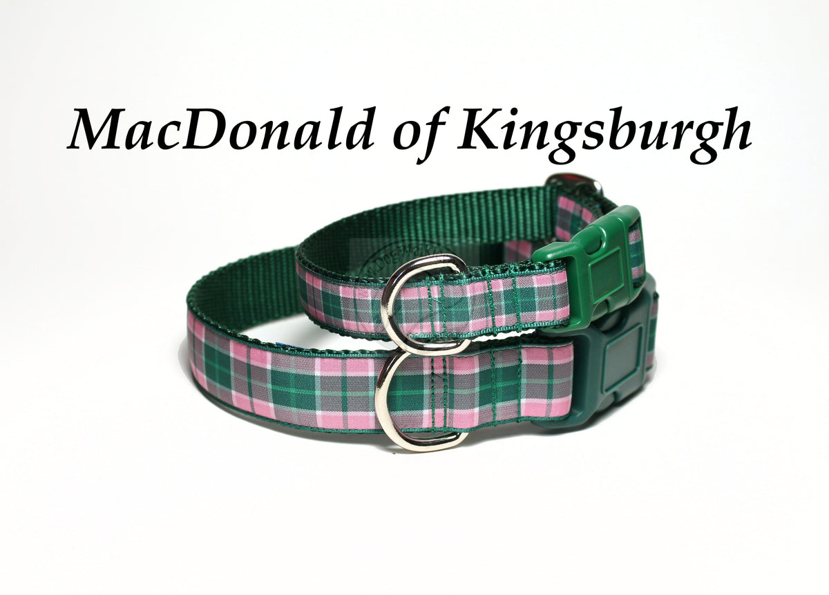 MacDonald of Kingsburgh Clan tartan dog collar