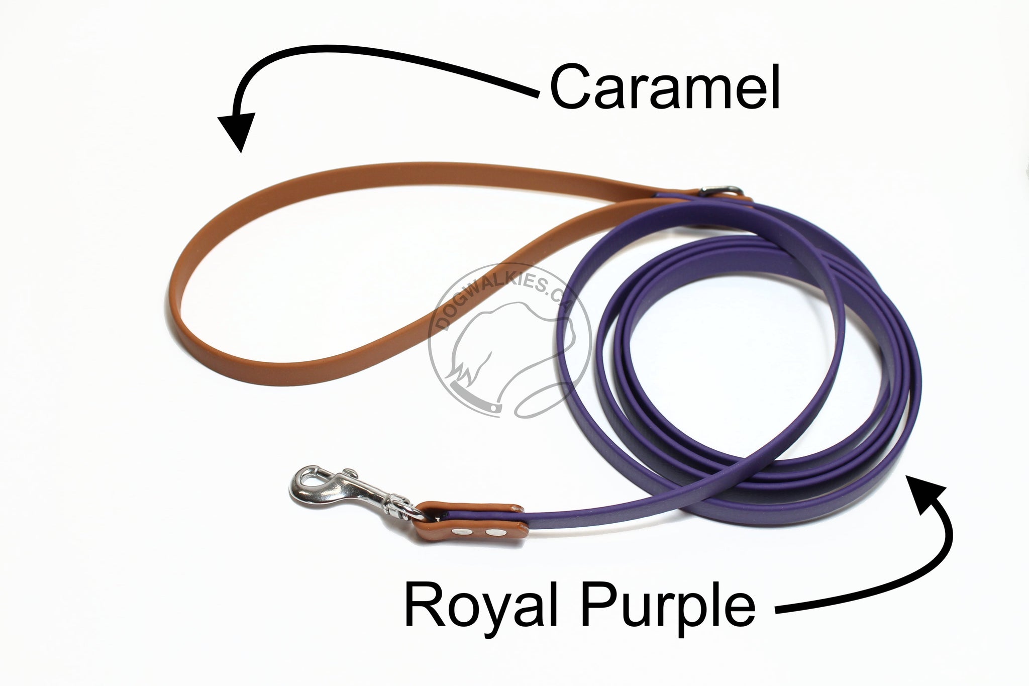 Two Tone Biothane Dog Leash - 1/2" (12mm) wide - Thin leash
