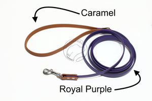 Two Tone Biothane Dog Leash - 1/2" (12mm) wide - Thin leash