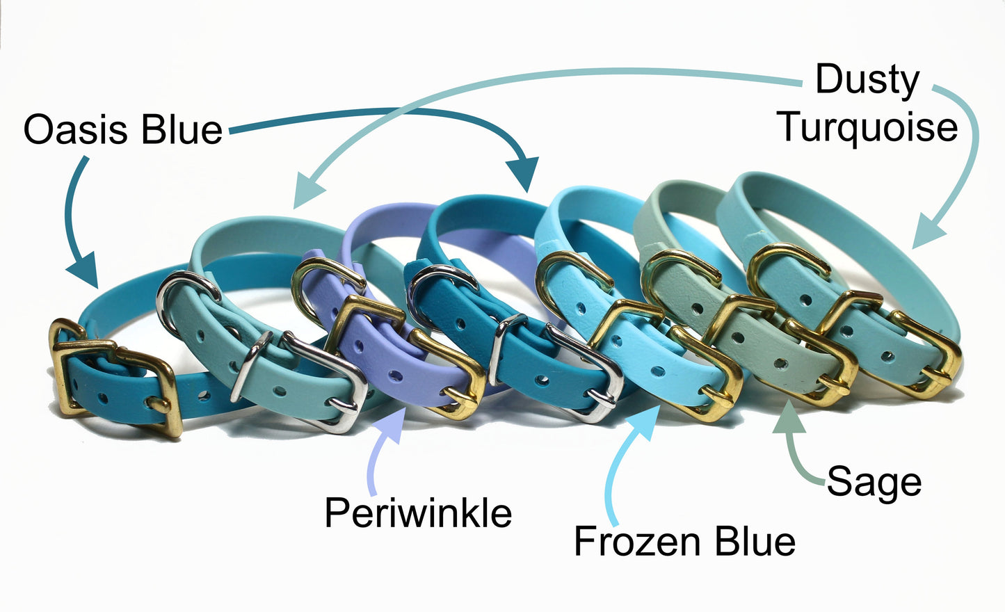 Periwinkle Biothane Small Dog Collar - 1/2" (12mm) wide