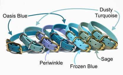 Periwinkle Biothane Small Dog Collar - 1/2" (12mm) wide