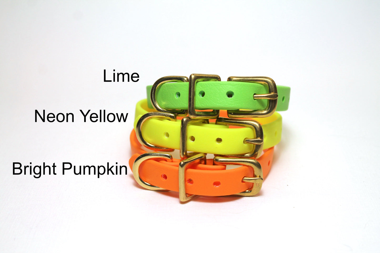 Bright Pumpkin Orange Biothane Small Dog Collar - 1/2" (12mm) wide
