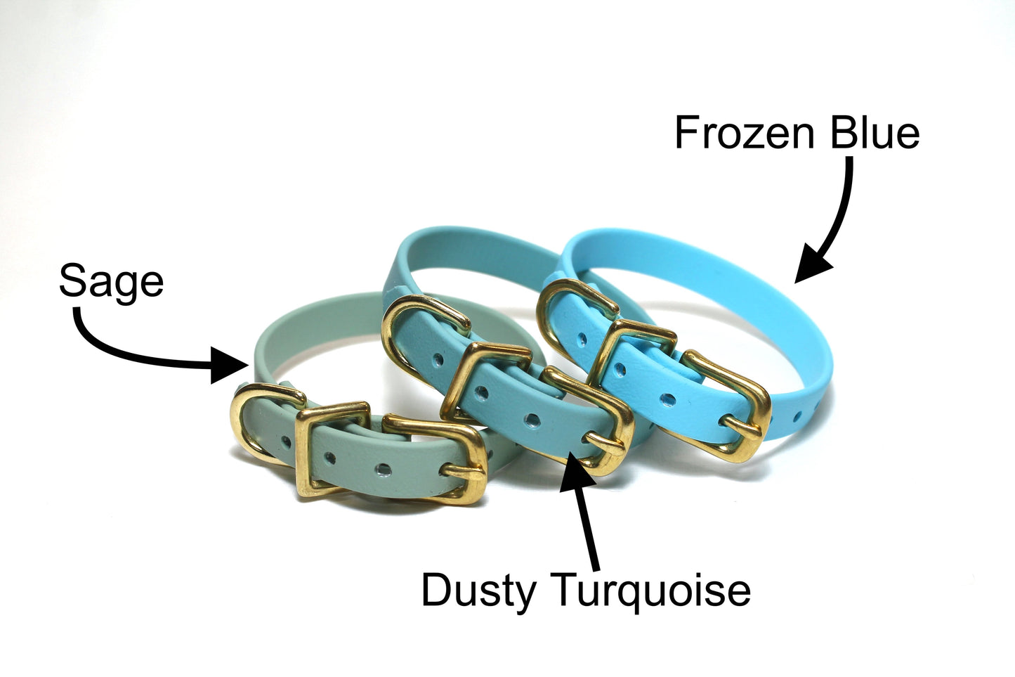 Dusty Turquoise Biothane Small Dog Collar - 1/2" (12mm) wide