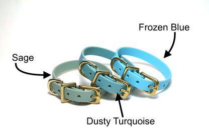 Dusty Turquoise Biothane Small Dog Collar - 1/2" (12mm) wide