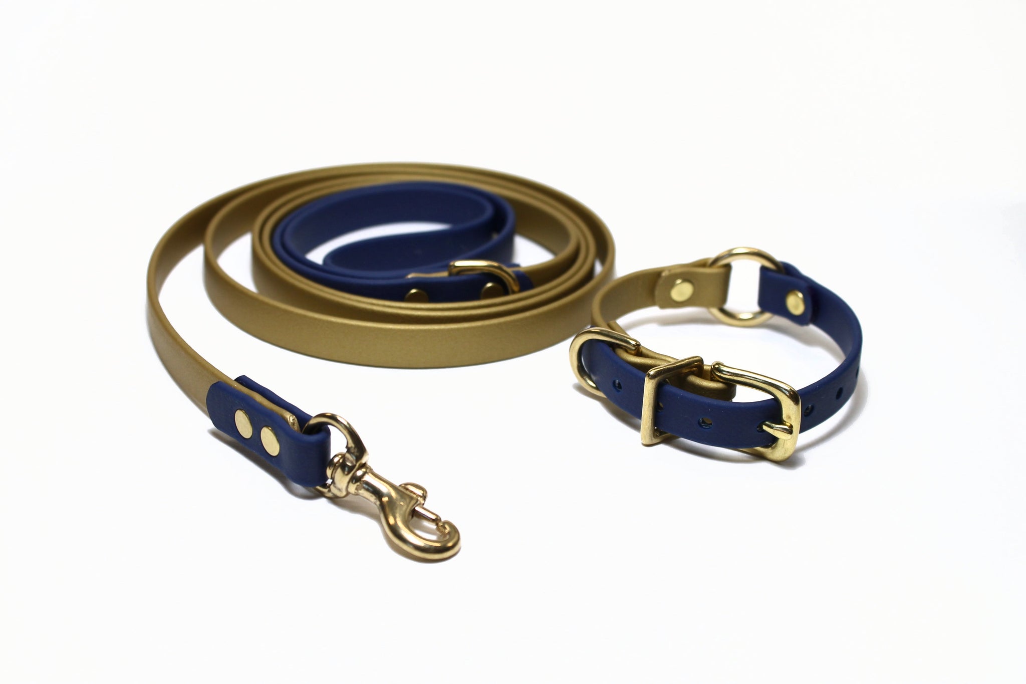 Biothane Thin Two Tone Ring Dog Collar - Waterproof -  1/2" (12mm) wide