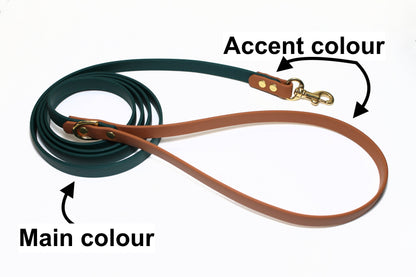 Two Tone Biothane Dog Leash - 1/2" (12mm) wide - Thin leash