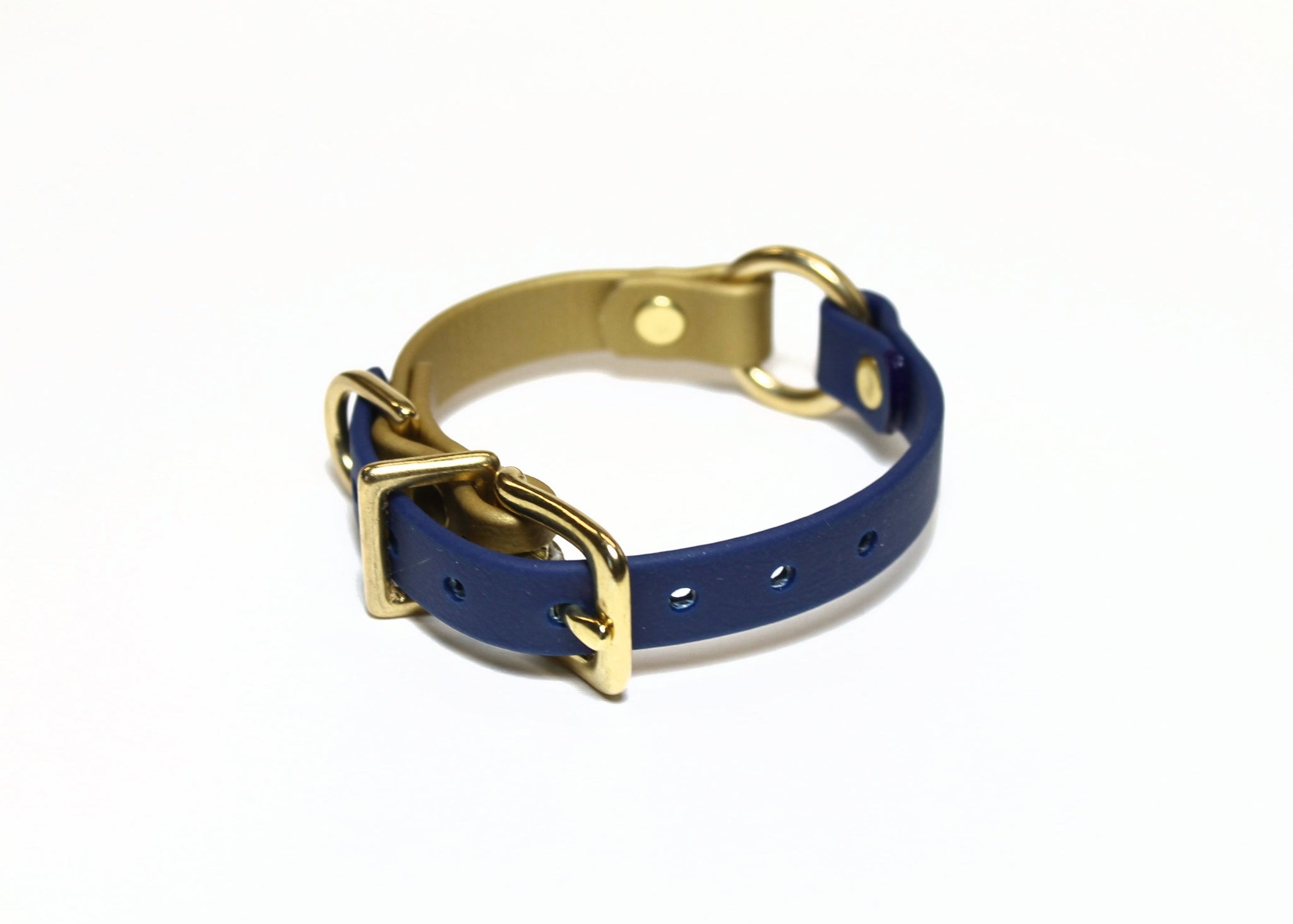 Biothane Thin Two Tone Ring Dog Collar - Waterproof -  1/2" (12mm) wide