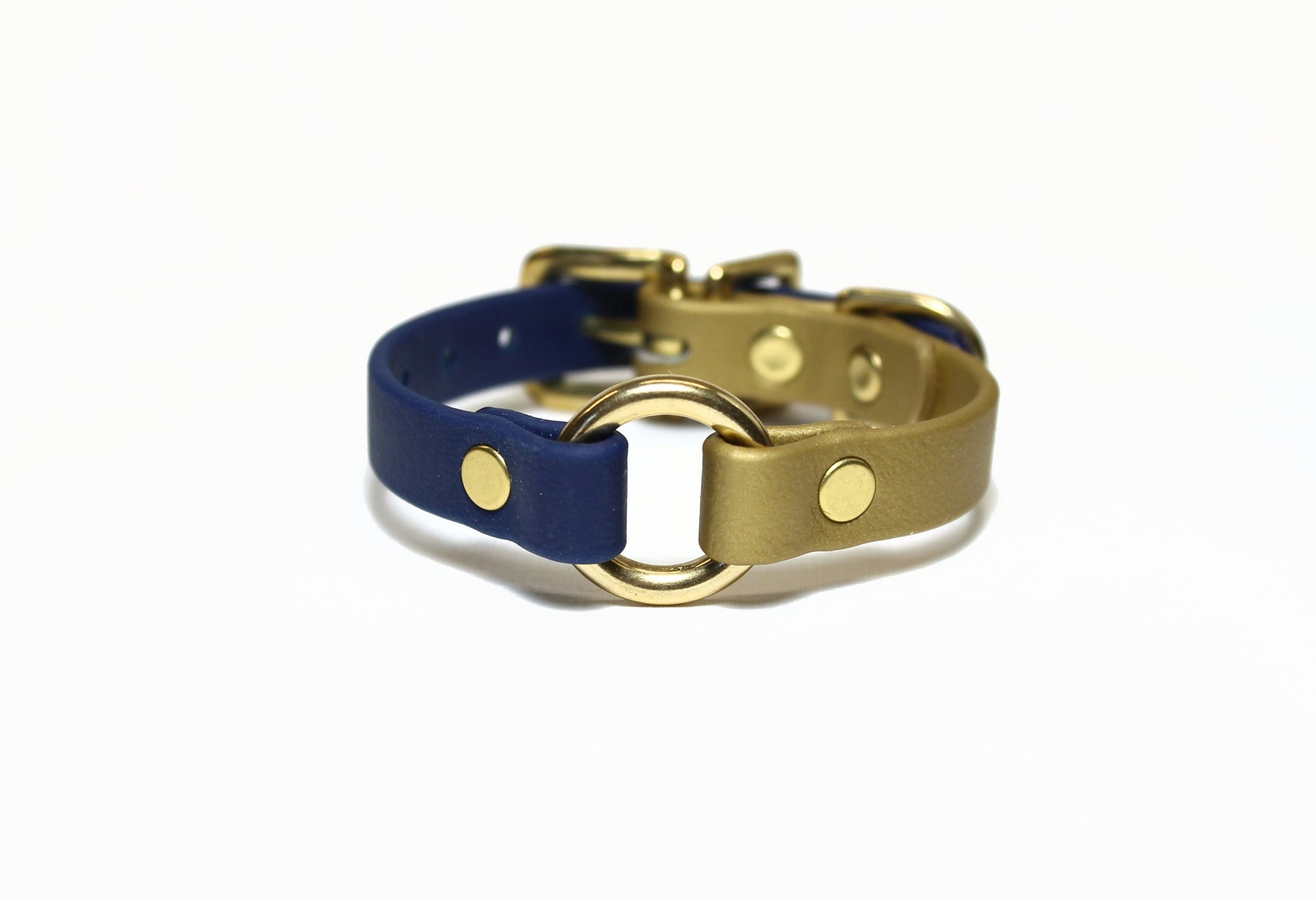 Biothane Thin Two Tone Ring Dog Collar - Waterproof -  1/2" (12mm) wide