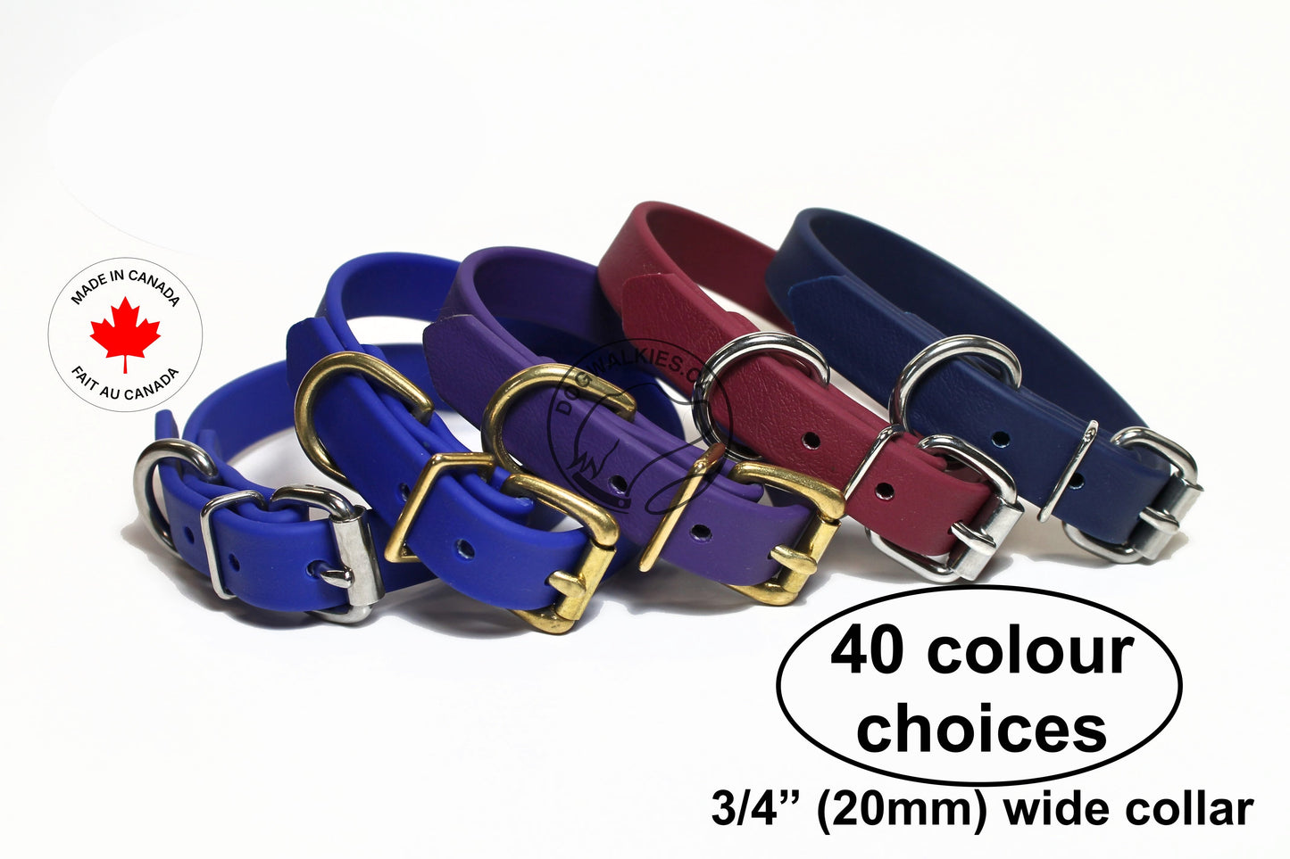 Medium Dog Collar in Genuine Biothane - 20mm (3/4") width - 40 colours