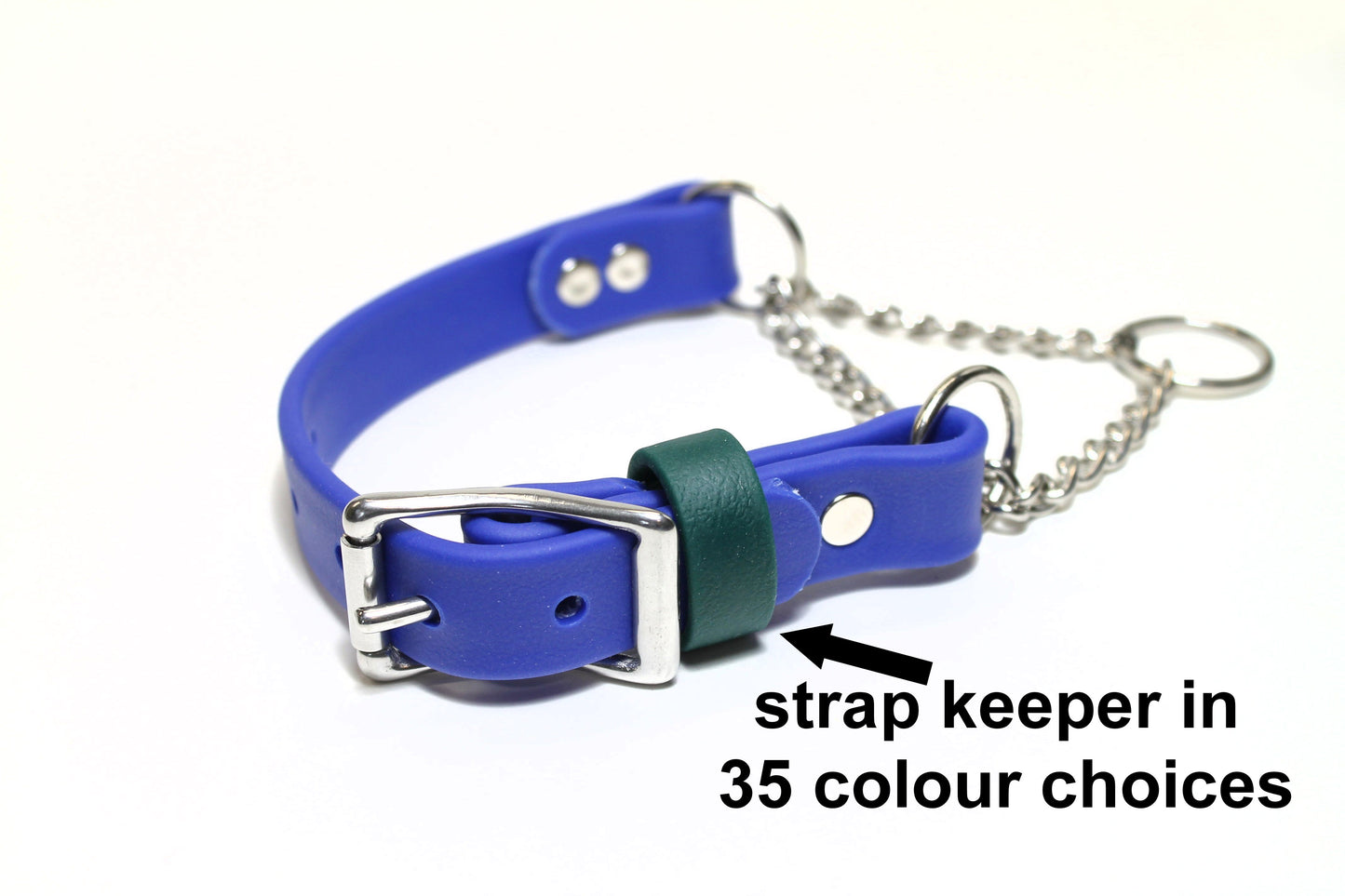 Chain Martingale Waterproof Dog Collar in 3/4" (20mm) Biothane - 40 colour choices