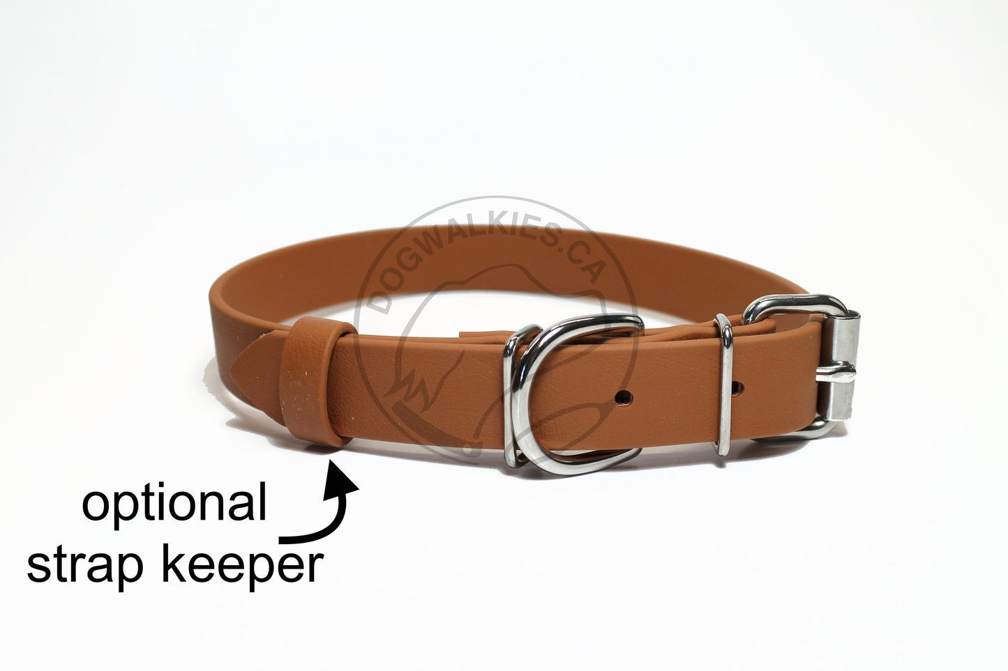 Caramel Brown Biothane Dog Collar - 1 inch (25mm) wide