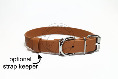 Caramel Brown Biothane Dog Collar - 1 inch (25mm) wide