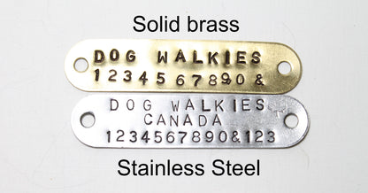 ****NEW Name Tags - hand stamped - custom - tag ONLY - collar not included!!