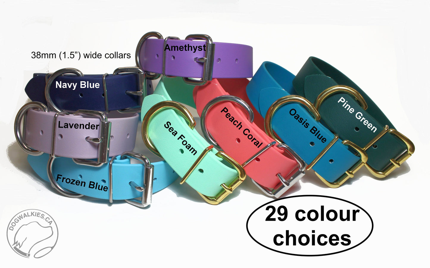 Extra Wide Large Dog Collar in Genuine Biothane - 39mm (1.5") width - 29 colours