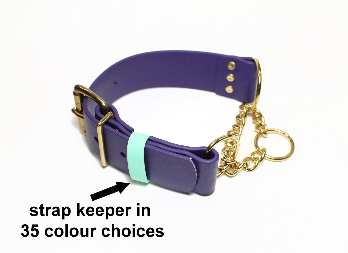 Extra Wide Waterproof Chain Martingale Dog Collar - 1.5" (38mm) wide Biothane