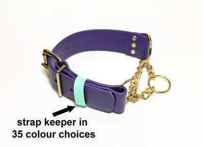 Extra Wide Waterproof Chain Martingale Dog Collar - 1.5" (38mm) wide Biothane