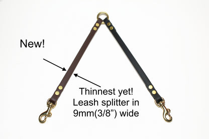 Extra Thin Leash Coupler for small dogs or cats; double dog walker - 3/8" (9mm) wide