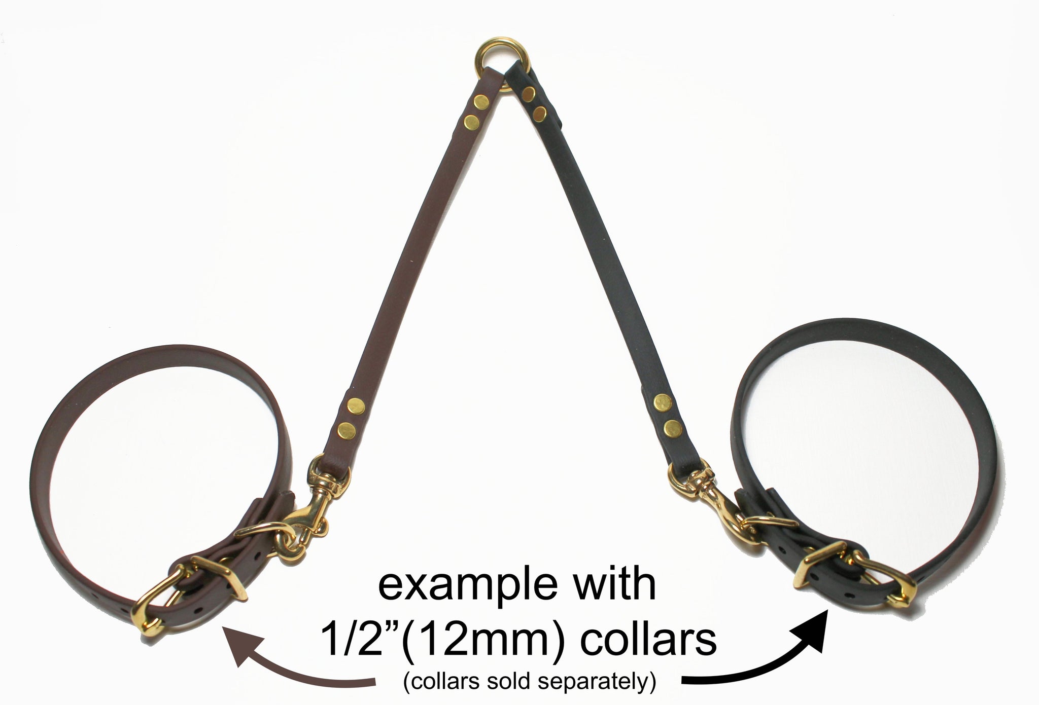 Extra Thin Leash Coupler for small dogs or cats; double dog walker - 3/8" (9mm) wide
