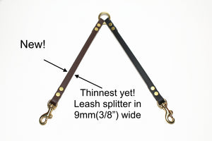 Extra Thin Leash Coupler for small dogs or cats; double dog walker - 3/8" (9mm) wide