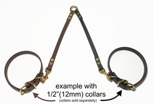 Extra Thin Leash Coupler for small dogs or cats; double dog walker - 3/8" (9mm) wide