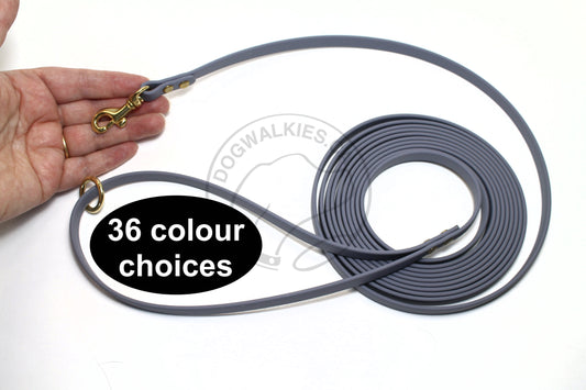 Lighter Weight Waterproof leashes - leash for cats - tracking recall long line - 3/8" (9mm) Biothane