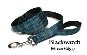 Tartan Dog Leash - Blackwatch Green Edge Clan