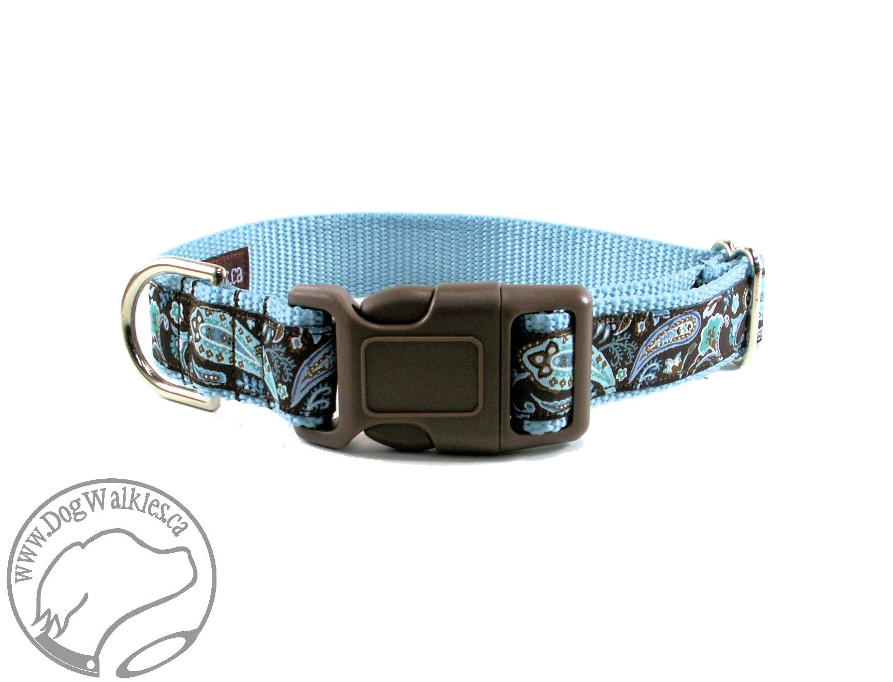 Blue Paisley - nylon dog collar