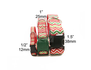 Christmas Zig Zag Chevrons - dog collar