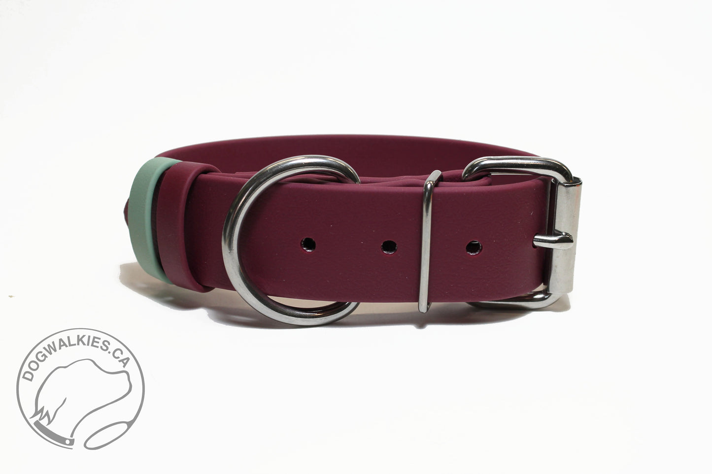 Wine Merlot Biothane Dog Collar - Extra Wide - 1.5 inch (38mm) wide