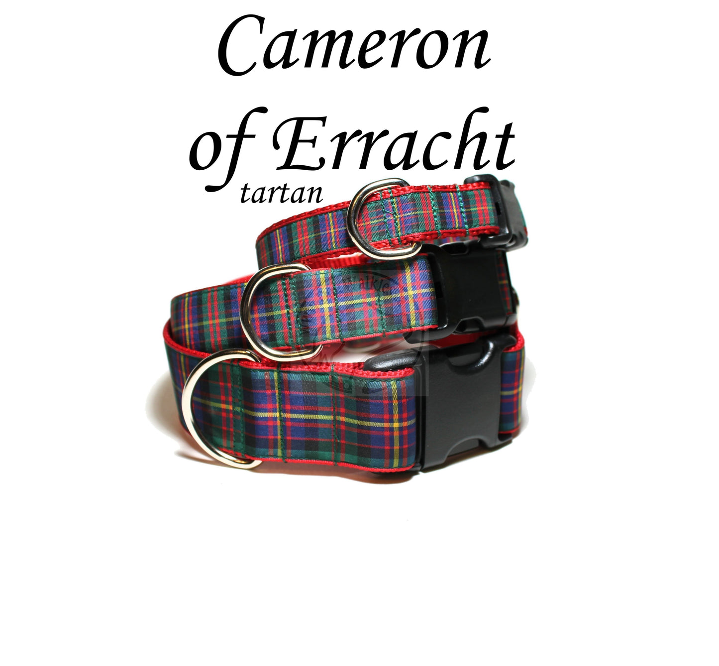 Cameron of Erracht clan tartan - dog collar