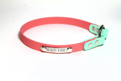 Chill Home Tag Collar Biothane Bicolour Dog Collar - Waterproof -  1/2" (12mm) wide
