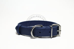 Navy Blue Biothane Dog Collar - 1 inch (25mm) wide