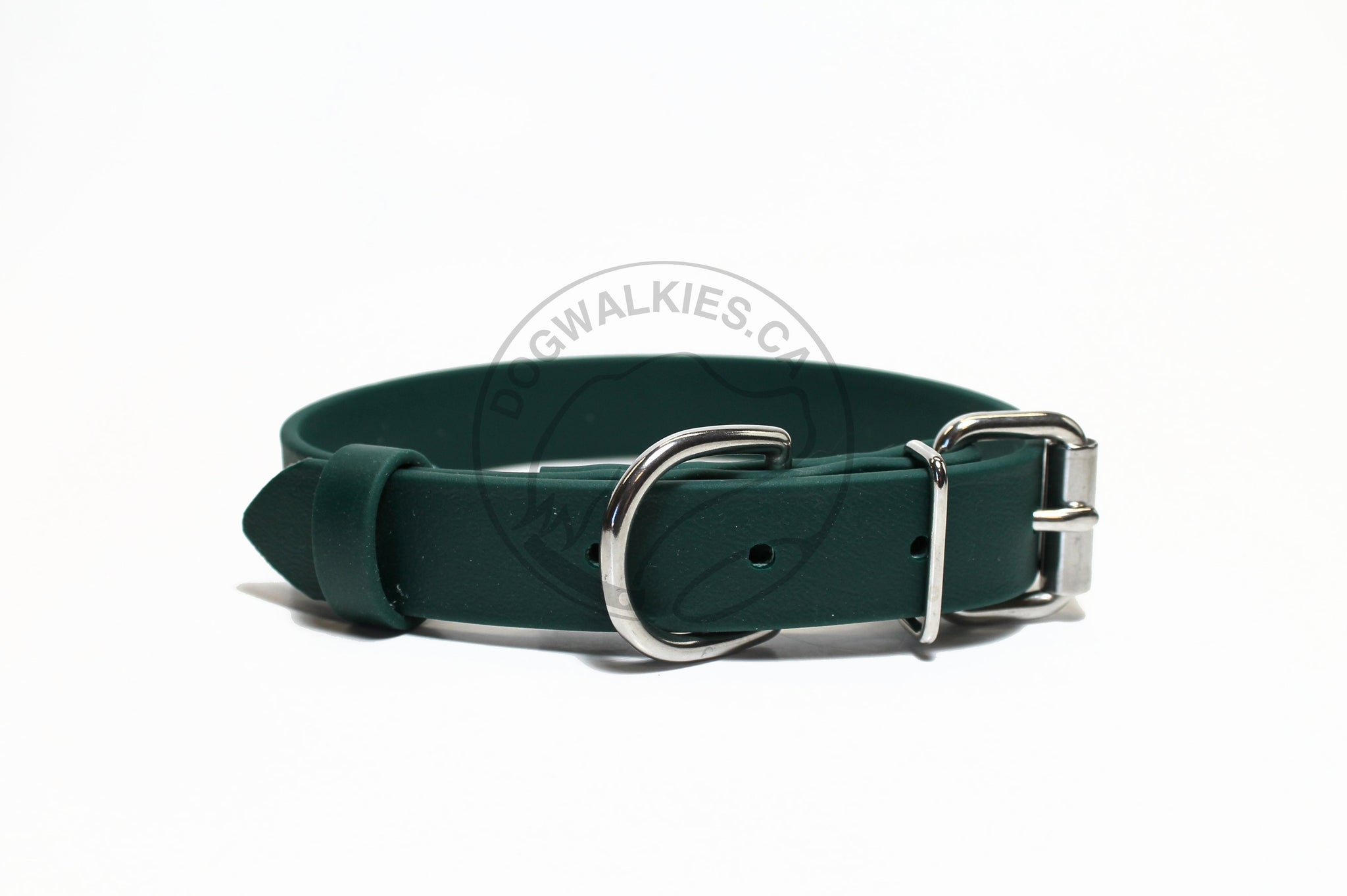 Pine Green Biothane Dog Collar - 1 inch (25mm) wide