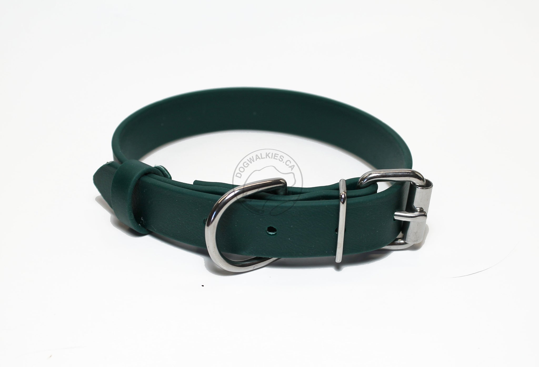 Pine Green Biothane Dog Collar - 1 inch (25mm) wide