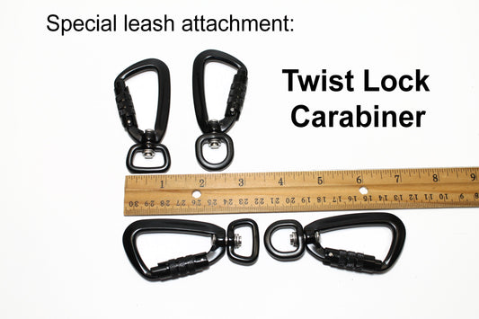 Upgrade for leashes - black locking carabiner