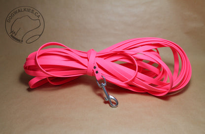 Extra long leash 1/2" (12mm) wide - 15m (50ft) or 30m (100ft) Biothane Waterproof Tracking Recall Long Line - All Colours (Copy)