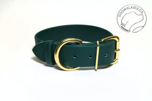 Pine Green Biothane Dog Collar - Extra Wide - 1.5 inch (38mm) wide