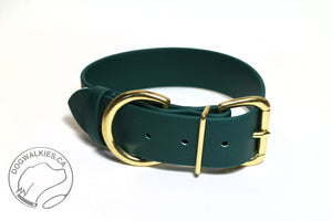 Pine Green Biothane Dog Collar - Extra Wide - 1.5 inch (38mm) wide