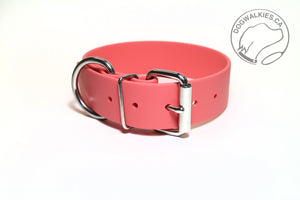 Peach Coral Biothane Dog Collar - Extra Wide - 1.5 inch (38mm) wide